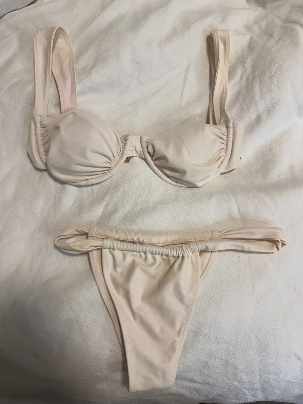 Strawberry Milk Mob Cream Underwire Bandeau Bikini Set
